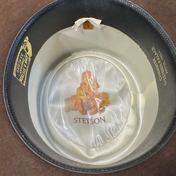 Vintage Stetson 3X Beaver hat with feather size 7 with original box - Picture 2 of 4